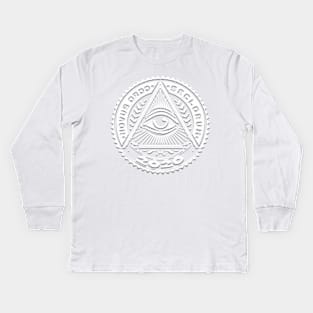 Novus Ordo Seclorum 2020 Seal with Pyramid and All Seeing Eye, NWO New World Order Kids Long Sleeve T-Shirt